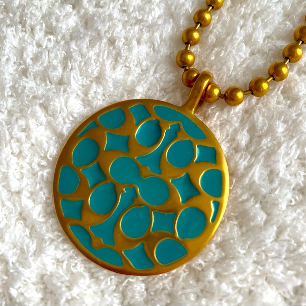 Coach Gold/Teal Pendant (New)